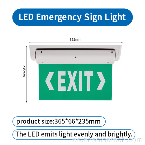 Señal de salida de emergencia LED ABS + acrílico